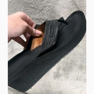 Coach Men's Black and Brown Sandals